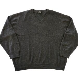 Jos A Bank 100% Cashmere knit V Neck Sweater Dark Charcoal Gray Men's size XL